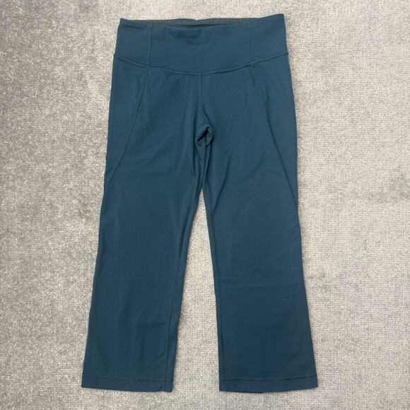 Lululemon Pants Womens 4 Blue Groove Yoga Activewear Leggings Casual Cropped - Picture 1 of 10